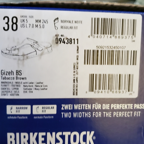 New Birkenstock Gizeh Tobacco Leather Sandals - Picture 5 of 9